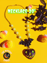 Load image into Gallery viewer, Pumpkin Heart Necklace (Black+Glow)-- Different Wear Styles.