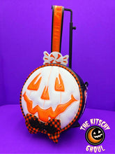 Load image into Gallery viewer, "Creamsicle Ghoulia" Glow in the dark Handmade 'Candy' Wristlet Handbag
