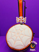 Load image into Gallery viewer, "Creamsicle Ghoulia" Glow in the dark Handmade 'Candy' Wristlet Handbag