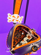 Load image into Gallery viewer, "Creamsicle Ghoulia" Glow in the dark Handmade 'Candy' Wristlet Handbag
