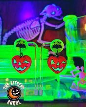 Load image into Gallery viewer, Pumpkin Heart Earrings (Orange+Glow)