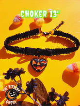 Load image into Gallery viewer, Pumpkin Heart Necklace (Classic Black)-- Different Wear Styles.
