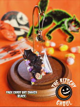 Load image into Gallery viewer, Trick or Treat Mystery Fabric Key fob w/ Spooky Charms