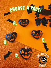 Load image into Gallery viewer, Pumpkin Heart Earrings (Classic Black)