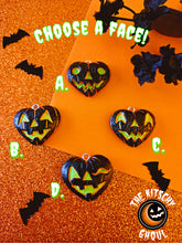 Load image into Gallery viewer, Pumpkin Heart Necklace (Black+Glow)-- Different Wear Styles.
