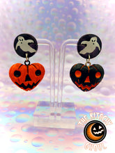 Load image into Gallery viewer, Pumpkin Heart Earrings (Duo Color)