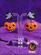 Load image into Gallery viewer, Pumpkin Heart Earrings (Classic Orange)
