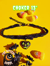Load image into Gallery viewer, Pumpkin Heart Necklace (Black+Glow)-- Different Wear Styles.
