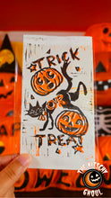Load image into Gallery viewer, (Misprint) Block Printed Paper Treat Bag-- Two Color, Black Light Reactive.
