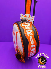 Load image into Gallery viewer, "Creamsicle Ghoulia" Glow in the dark Handmade 'Candy' Wristlet Handbag
