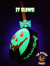 Load image into Gallery viewer, "Creamsicle Ghoulia" Glow in the dark Handmade 'Candy' Wristlet Handbag
