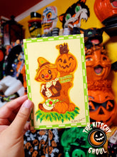 Load image into Gallery viewer, &quot;Kitschy Pumpkin Scarecrow&quot; July Art Postcard 4&quot;x6&quot;
