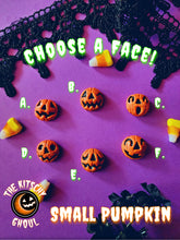 Load image into Gallery viewer, Spooky Pumpkin Candy Corn Dangly Earrings
