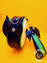 Load image into Gallery viewer, &quot;Glowin&#39; Ghoulia&quot; Glow in the dark Handmade &#39;Bat&#39; Wristlet Handbag
