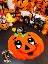 Load image into Gallery viewer, &#39;Kitschy Cat &amp; Pumpkin&#39; Handcrafted Tufted Rug
