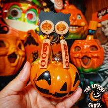 Load image into Gallery viewer, Glow In The Dark &#39;Pumpkin Boo&#39; Resin Dangle Earrings
